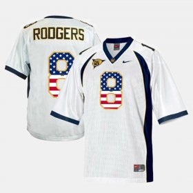 #8 Aaron Rodgers US Flag Fashion University of California Mens White Jersey 989759-346