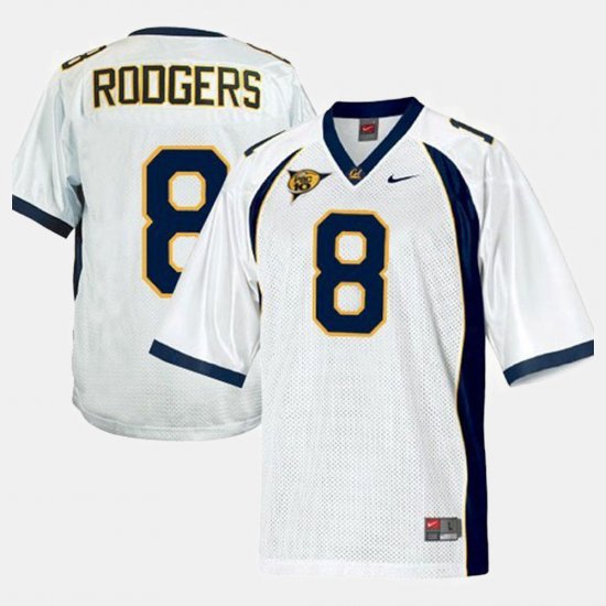 #8 Aaron Rodgers College Football California Golden Bears Men\'s White Jersey 252054-580