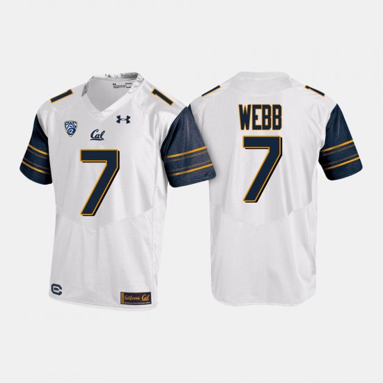 #7 Davis Webb College Football Cal Golden Bears Men\'s White Jersey 126161-120