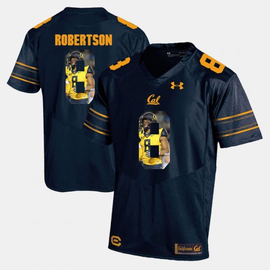 #8 Demetris Robertson Player Pictorial University of California Men\'s Navy Blue Jersey 286813-375