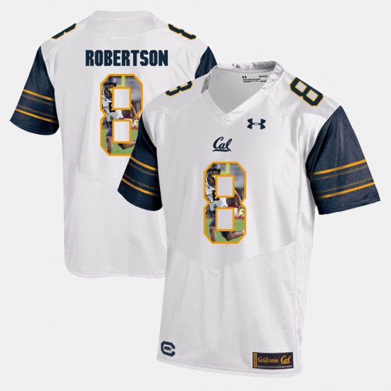 #8 Demetris Robertson Player Pictorial University of California Mens White Jersey 823122-417