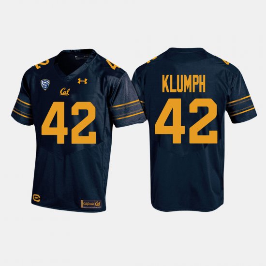 #42 Dylan Klumph College Football Cal Golden Bears Mens Navy Jersey 808115-864