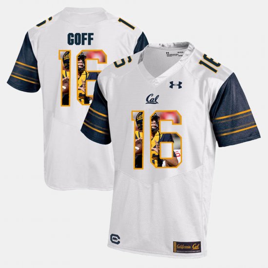 #16 Jared Goff Player Pictorial University of California Men White Jersey 822846-513