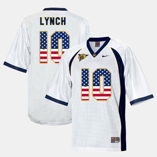 #10 Marshawn Lynch US Flag Fashion University of California Men White Jersey 957990-205