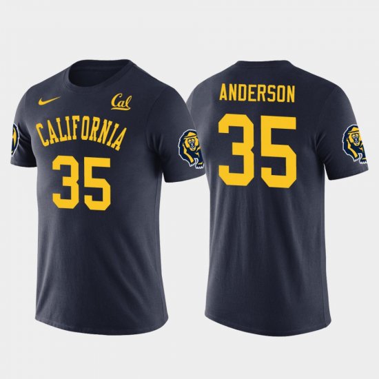 #35 C.J. Anderson Future Stars Golden Bears Football Men Navy T-Shirt 889051-752