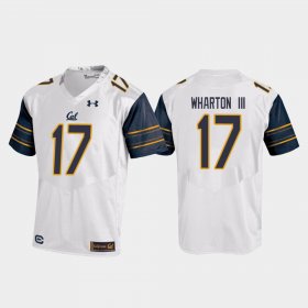 #17 Vic Wharton III College Football Cal Bears Replica Men White Jersey 402804-355