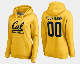 #00 Custom Name and Number University of California Basketball Women's Gold Hoodie 374678-351