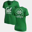 #00 Custom St. Patrick's Day Cal V-Neck Dubliner Women's Kelly Green T-Shirt 541338-797