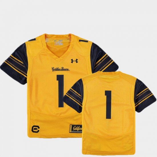 #1 College Football California Golden Bears Finished Replica Under Armour Youth Gold Jersey 921728-449